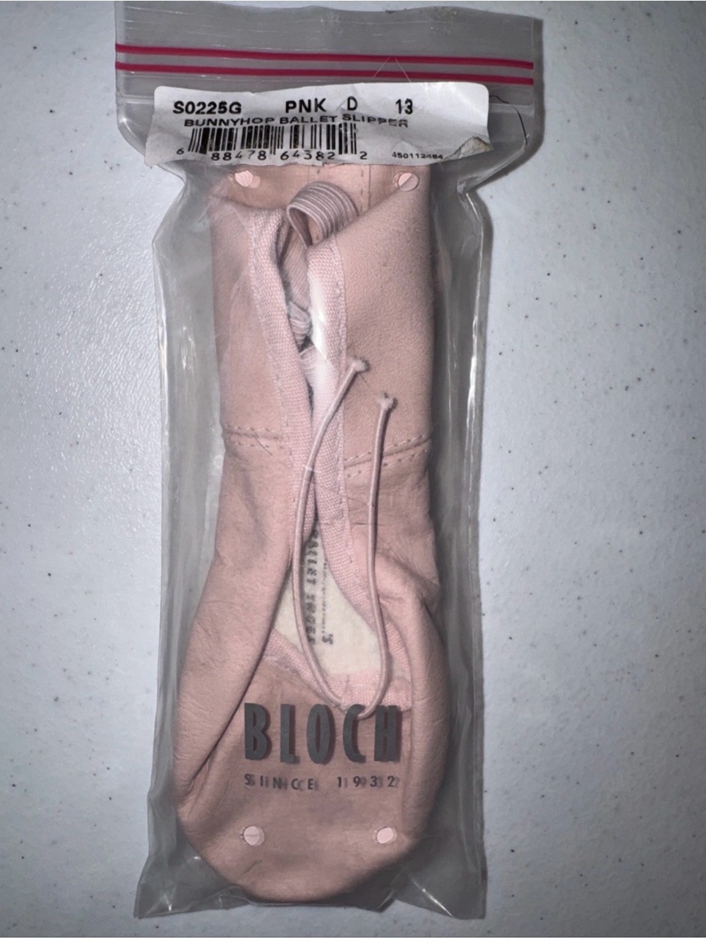 Bloch Bunnyhop girls size 13 D Wide Pink Leather Ballet Slippers NEW IN BAG